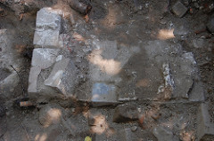Partially excavated building foundations