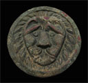 button with lion face