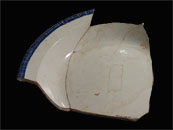 blue shelledged plate sherd